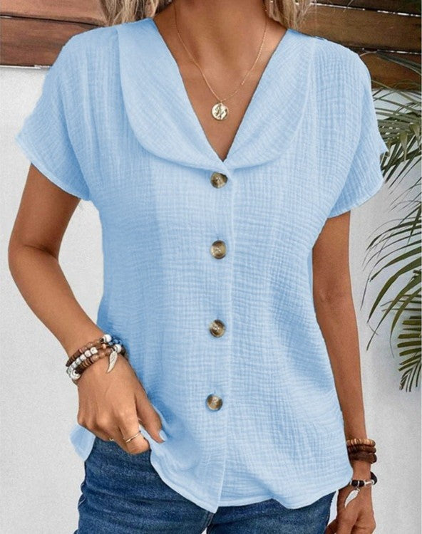 Nerida | Collared Button-Up Top