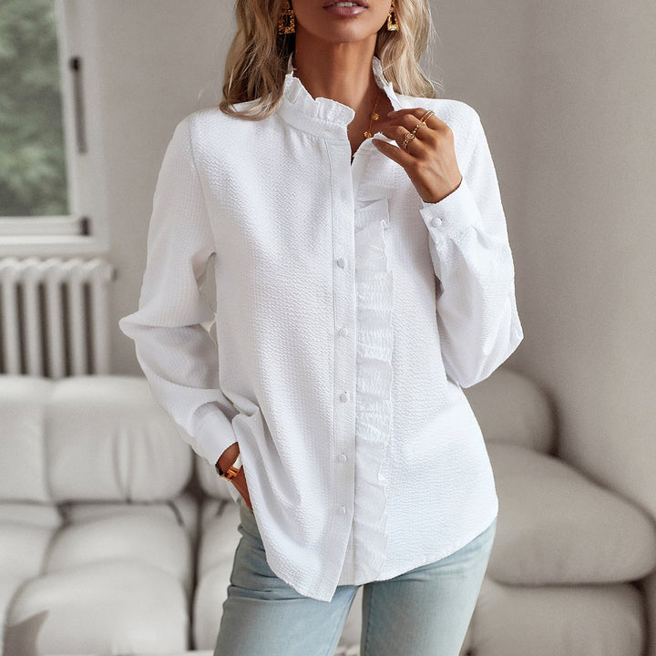Helen | Ruffle-Trim Blouse – Effortless Elegance Tailored for You