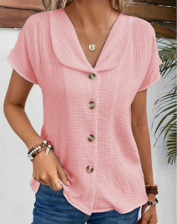Nerida | Collared Button-Up Top